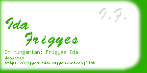 ida frigyes business card